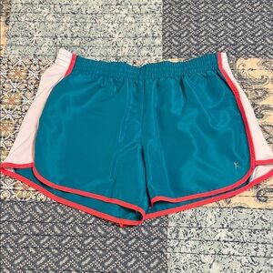 Danskin Coral, Teal and White Women's Athletic Shorts